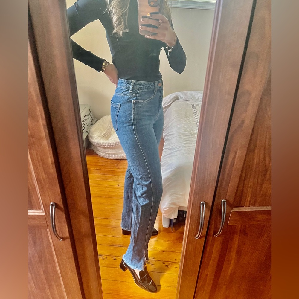Zara flare high wasted jeans like New!
